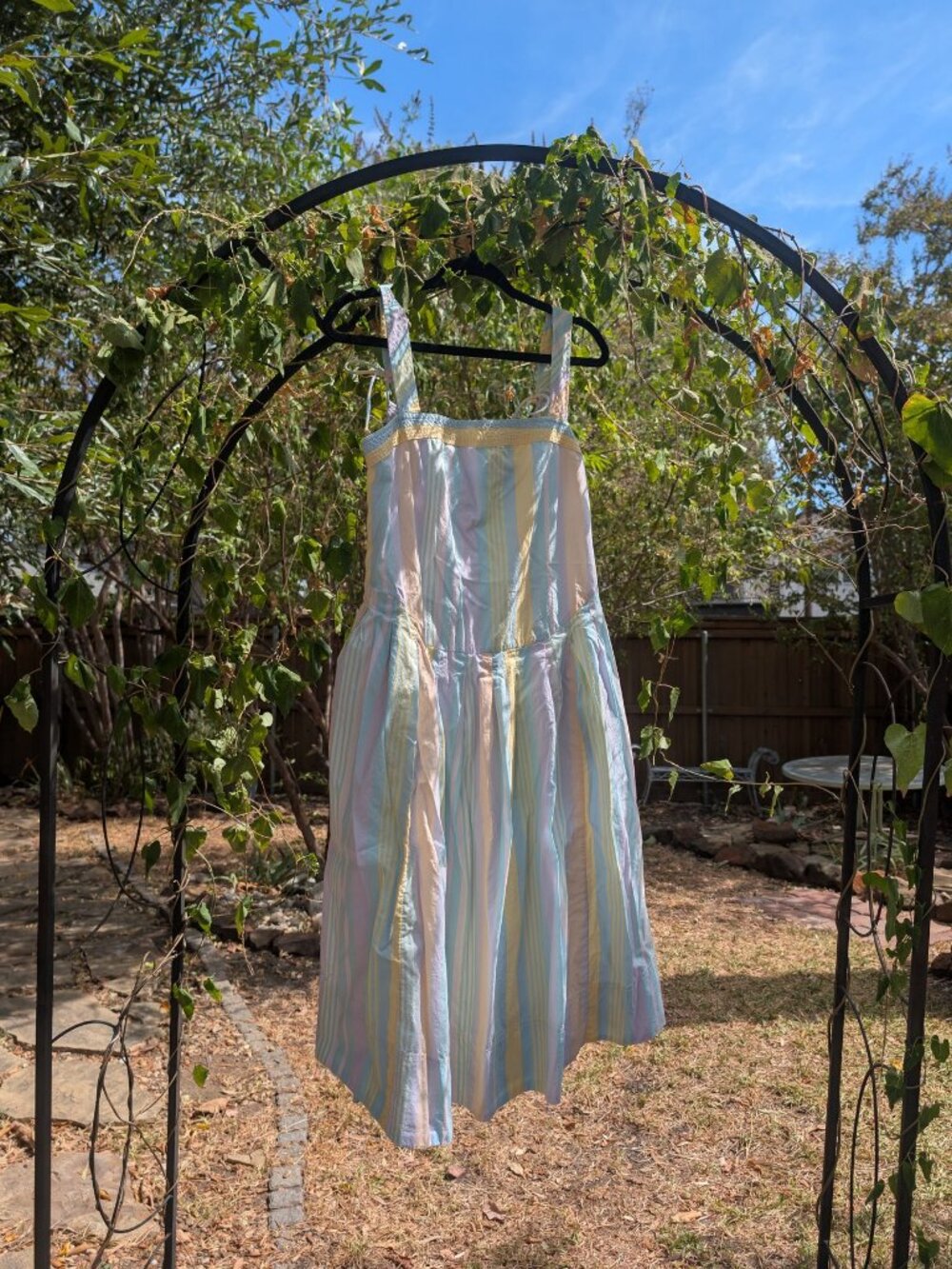 Free People Pastel Stripe Sleeveless Midi Sundress Small Petite